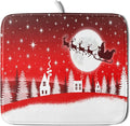 Christmas Reindeer Moon Star Red Dish Drying Mat for Kitchen Counter,White Xmas Tree Castle Drying Mat 16 x 18 Inch with Absorbent Reversible Microfiber Dish Drying Pad for Coffee Bar