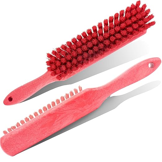 SPARTA Handheld Soft Counter Brush 8 Inch Bristle Span, Multi-Use Dust Brush with 5 Inch Handle for Tables, Countertops, and Delicate Surfaces, Polyester, Red