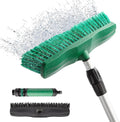 76.7" Sturdy Handle Water Push Floor Broom Green Bristles Cleaning Path 12.2" for Soft Cleaning Car Wash Boat and Solar Panel Black for Hard Floor Clean Telescopic pole from 35.4" to 76.7" tap Connect