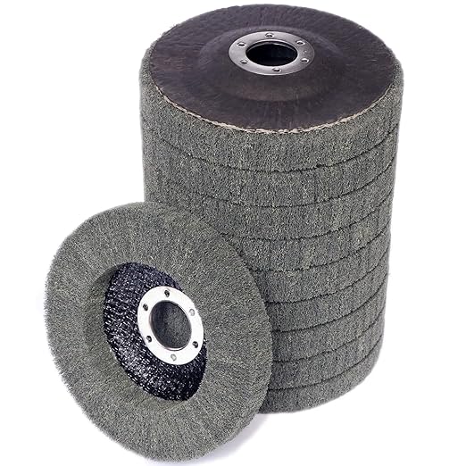 10Pcs 4.5" x 7/8" Nylon Fiber Flap Discs Angle Grinder Polishing Grinding Wheel,Scouring pad Buffing Wheels for Angle Grinder, Polishing Tools (Gray)