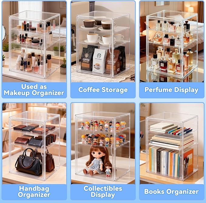 Baby Bottle Organizer for Countertop, Large Clear Bottle Storage Organizer, Baby Bottle Storage Organizer for Bottles, Nipples, Pump Parts & Food Jars, Nursery Cabinet, Kitchen Pantry