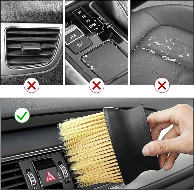 2 Pack Car Air Outlet Cleaning Brush Auto Interior Detailing Dust Brush Soft Bristles Detailing Dust Sweeping Tools for Dashboard Air Conditioner Vents (A Type)