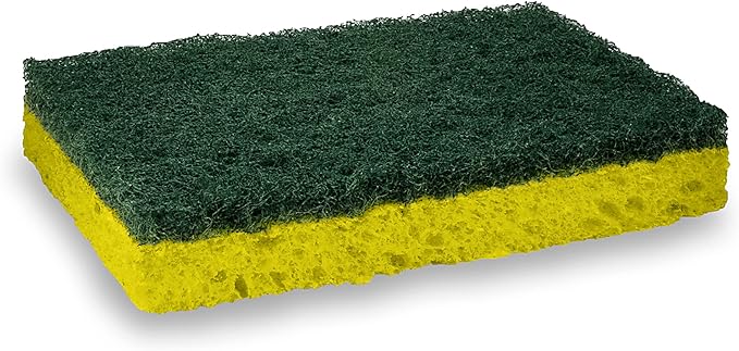 Amazon Basics Heavy Duty Sponges, Yellow/Green, 12-Pack (2 Packs of 6), Packaging May Vary