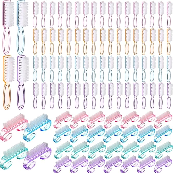 Patelai 24 Pcs Handle Grip Nail Brush Bulk Colorful Nail Scrubber Fingernail Brushes Hand Toes Cleaning Brushes Pedicure Scrubbing Tool for Men and Women, Multicolor Brush