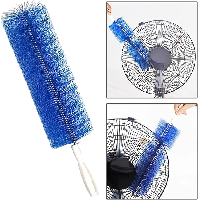 2PC Fan Cleaner for Box Fan Soft Bristles Bendable Fan Cleaner Brush Cobweb Corner Brush Reusable Dirt Remover for Stand Fan Air Conditioning Home Car Vents Curtain Box Fan Shutters Blue