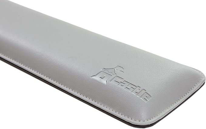 Bailey Full Size by Castle - Leather Ergonomic Computer Wrist Rest Pad for Keyboards with Around 104 Keys - Firm Keyboard Wrist Support for Typists, Gaming, and Heavy Office Use (Stone, Full Size)
