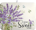 Spring Lavender Floral Dish Drying Mats Spring Summer Dish Mat Purple Flowers Butterfly Drying Matt Dishes Dryer Pad for Kitchen Counter Absorbent Microfiber Washable Foldable Reusable 18x24 in