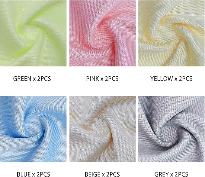AIMI Assorted Colors Microfiber Cleaning Cloths - 6" x 7" Microfiber Glasses Cloth - Great for Cleaning Eyeglasses, Cell Phones, Screens, Lenses, Glasses and All Delicate Surface (12 Pack Multi-Color)