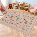 3x5 Rug for Entryway Bedroom, Pink 3x5 Washable Area Rug, Floral Vintage Retro Boho Throw Rug, Non Slip & Low Pile Small Carpet for Indoor Kitchen, Bedside, Living Room, Bathroom and Dining