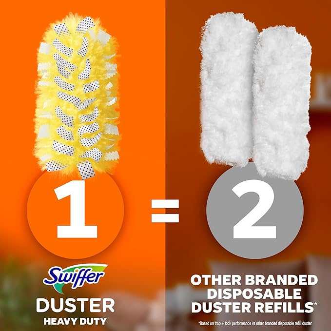 Swiffer Dusters Heavy Duty, Multi-Surface Duster Refills for Cleaning, Lavender, 24 Count (4 Packs of 6)