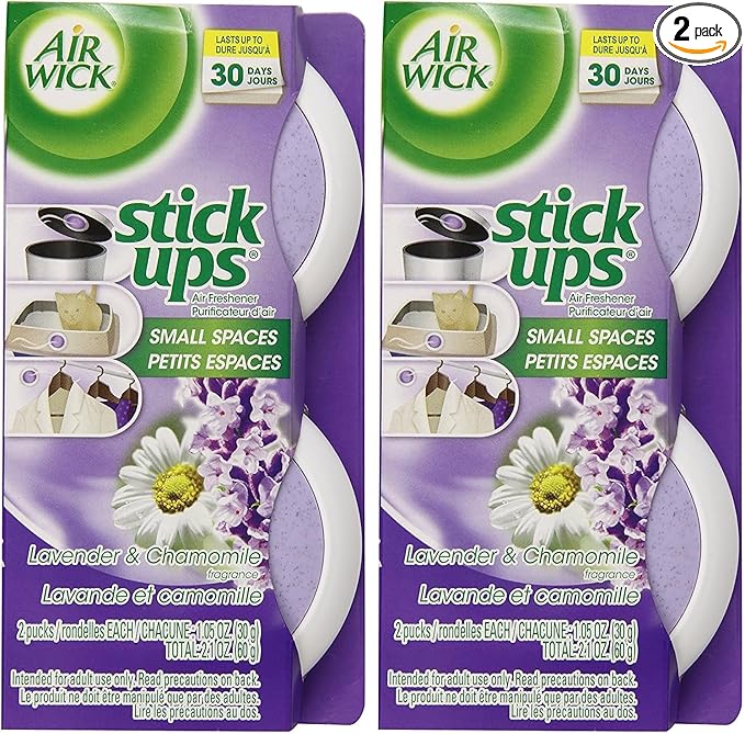 Air Wick Stick Ups Air Freshener, Lavender & Chamomile | 2-Count | Pack of 2