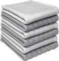 Bumble Premium Dish Cloths 13"x13" (6 Pack) | 100% Natural Ring Spun Cotton | 400 GSM | Highly Absorbent & Soft |Yarn Dyed & Solid Dyed Terry Dish Cloth Set - Grey