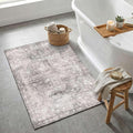 Vintage 2x3 Entryway Rug, Small Grey Area Rugs for Entry Door Mat Kitchen, Bedroom, Laundry, Washable Indoor Hallway Runner Throw Rug for Entrance, Low Pile Carpets for Bathroom Dorm Office