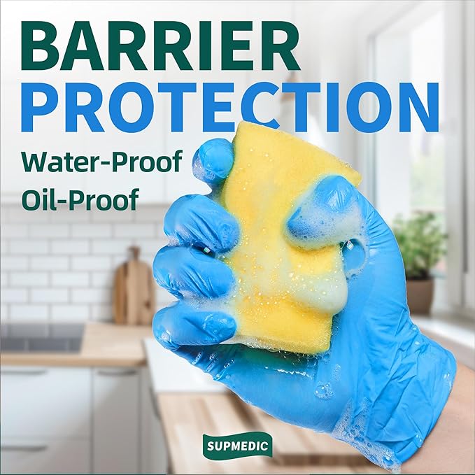 Vinyl Disposable Exam Gloves, 4Mil Powder-Free Latex-Free Food Grade Cooking Cleaning Medical Glove Blue 100&1000 Ct