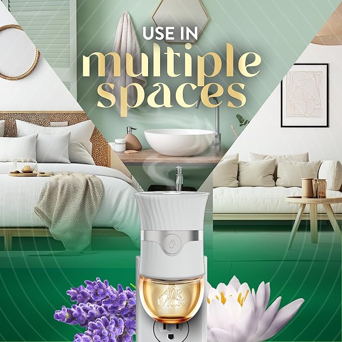 Air Wick Plug in Scented Oil Refill,Lavender & Waterlily,Air Freshener,Essential Oils,(Pack of 10)