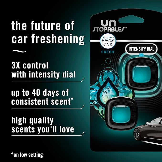 Unstopables Car Odor-Fighting Car Freshener Vent Clip Fresh Scent, .07 oz. Car Vent Clip, Pack of 4
