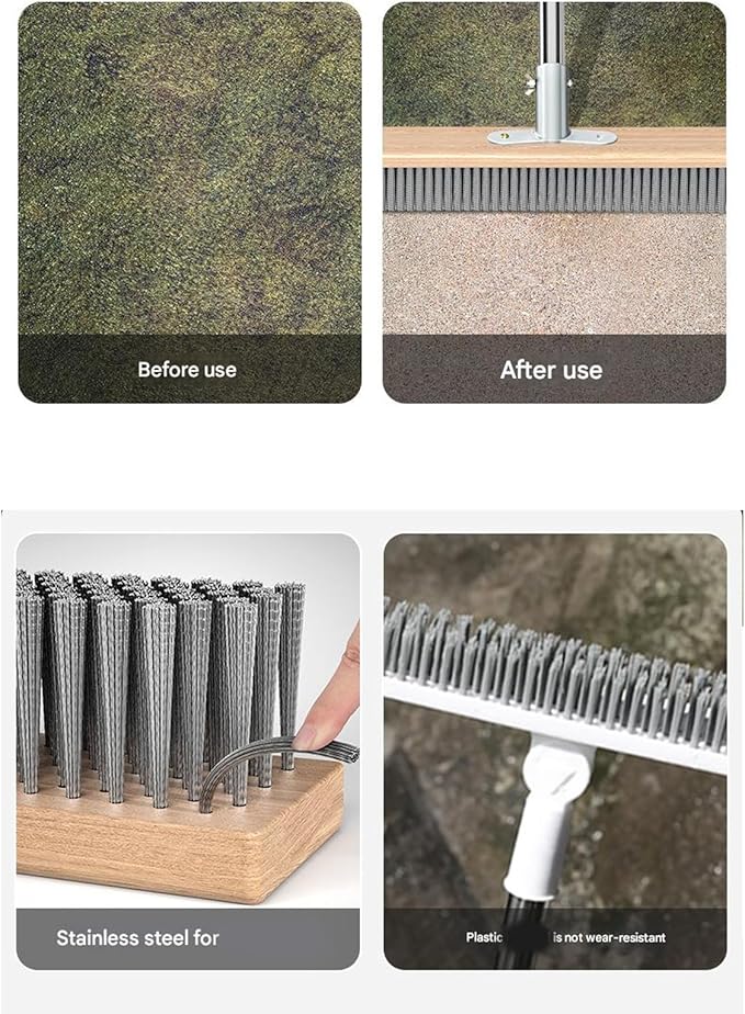 Stainless Steel Scrub Brush for Strong on Patio Driveway and Bathroom Hard Bristle Brush