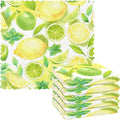 ALAZA Dish Towels - Super Absorbent Kitchen Cloths, Set of 6, 11"x11" Lemon White Soft Towels, Lint Free Bar Tea Kitchen Accessories