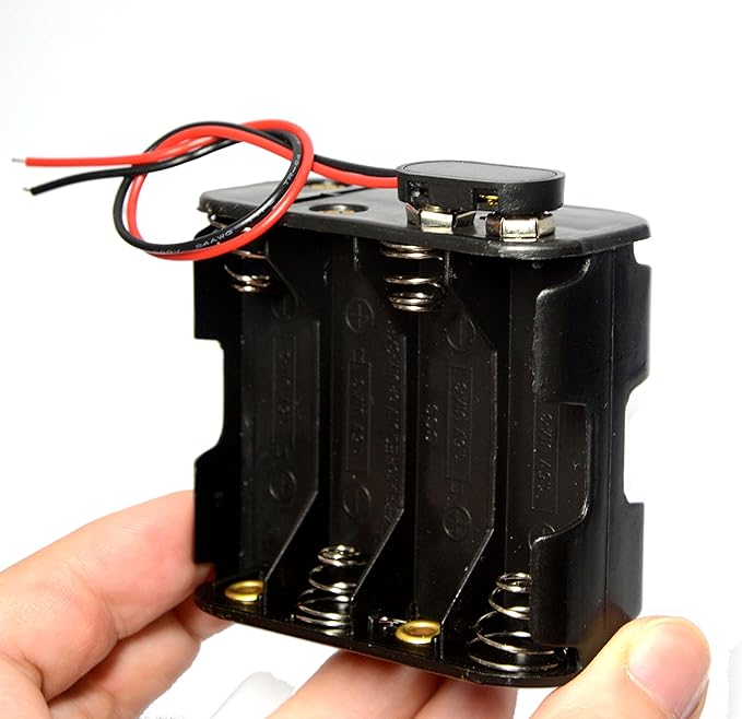3 Pcs 8 x 1.5V (12V) AA Battery Holder Leads with 3 Pcs I Fonts Clip Connector Plastic Housing Two Layers Battery Case