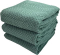 Serafina Home Dark Emerald Green Kitchen Hand Dish Towels: Oversized 28" x 18",100% Cotton Cloth Soft Cleaning Drying Absorbent Textured Design, Set of 3 Multipurpose for Everyday Use