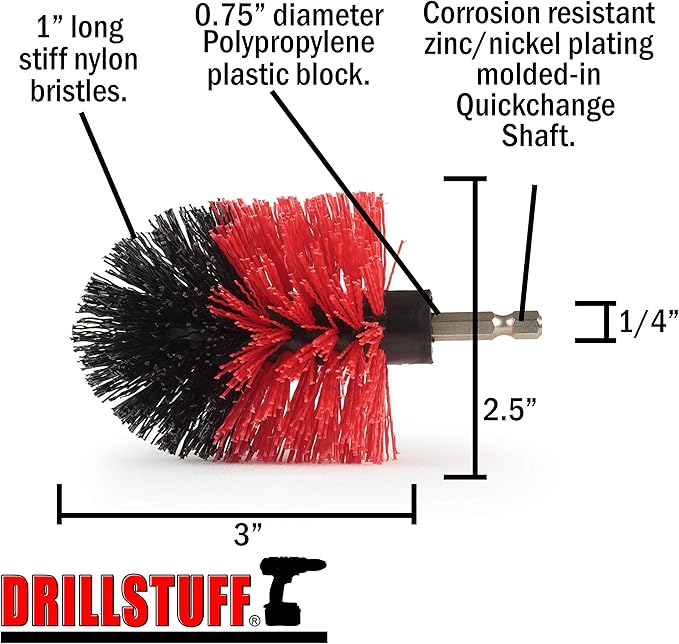 Bird Bath Cleaning Tool - Outdoor Cleaning Supplies - Garden Statues and Lawn Equipment Cleaning Brush - Powered Scrub Brush - Garden Fountain - Headstone Restoration Brush - Granite Cleaning Brush