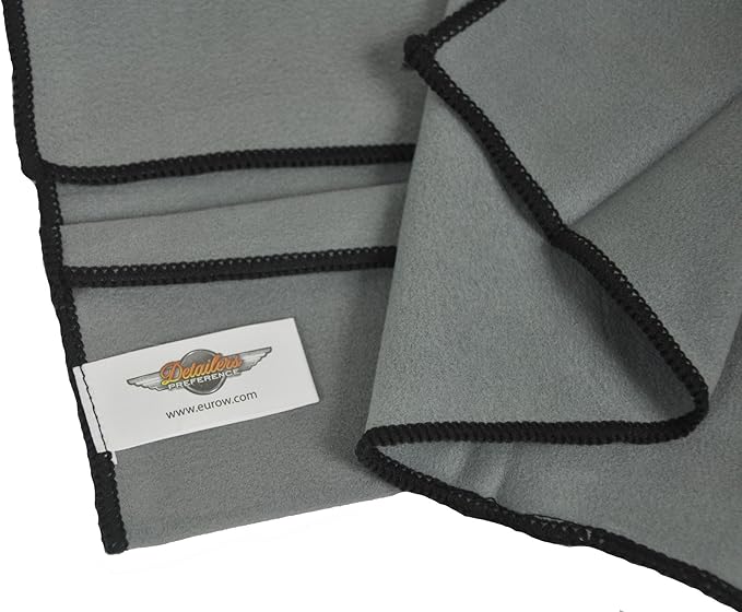 Eurow Microfiber Screen & Lens Cleaning Cloths, Streak-Free, Lint-Free Wipes for Phones, Tablets, Laptops, TVs, Eyeglasses & Camera Lenses, Soft, Washable, No Chemicals Needed, 8" x 12", Gray, 2-Pack