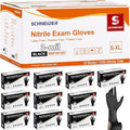 Schneider Nitrile Exam Gloves, Black Latex Free Powder Free Disposable Gloves for Medical, Cooking, Cleaning, and Food Prep