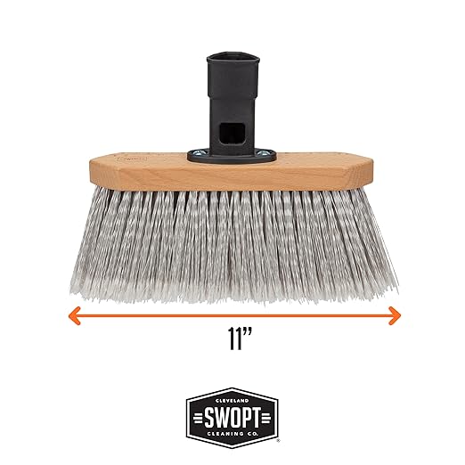 SWOPT Premium Smooth Surface Straight Broom Head — Cleaning Head Interchangeable with All SWOPT Cleaning Products for More Efficient Cleaning and Storage — Picks Up Fine Particles and Pet Hair