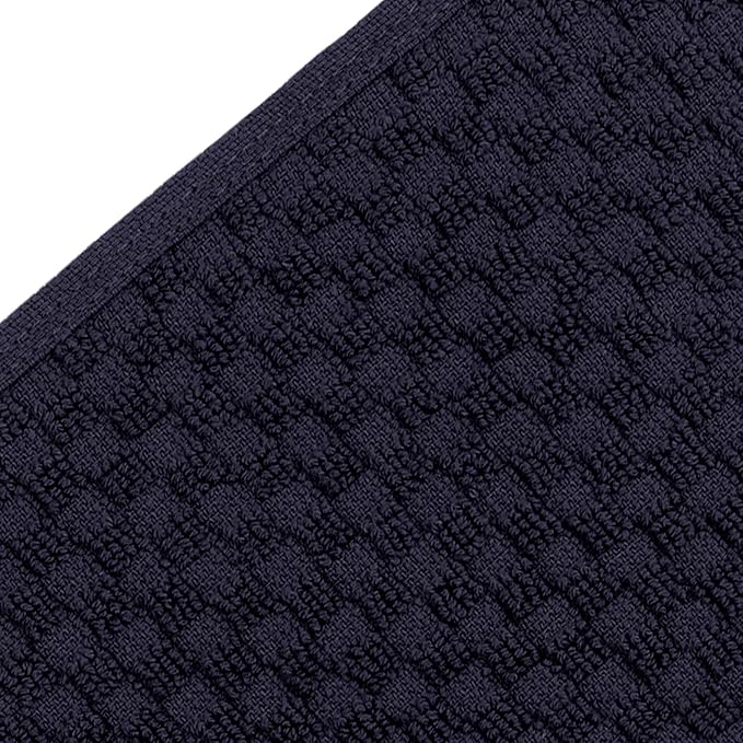 Wealuxe Super Absorbent Kitchen Towels 12 Pack - Premium 100% Cotton Kitchen Towels, 450GSM Thick Machine Washable Navy Dish Towels for Kitchen Drying, Cleaning, Dobby Weave, Unmatched Quality