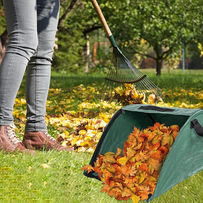2 Pcs Leaf Collector, Garden Bags, Leaf Bags, High Capacity Leaf Loader with Handles, Foldable Dustpan Leaf Bag Chute, Removable, Tear-Resistant and Reusable Yard Leaf Collector