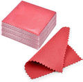 SEVENWELL 50pcs Jewelry Cleaning Cloth Pink Polishing Cloth for Sterling Silver Gold Platinum Small Polish Cloth 8x8cm