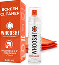 WHOOSH! Screen Shine Go XL - 3.4 fl oz with Microfiber Cloth - Powerful Streak-Free Screen Cleaner Spray and Wipe for MacBook, Laptop, Car, Eyeglasses & Phone - Sleek Bottle for Home, Work or Travel