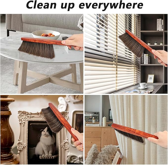 Hand Broom Brush Dust Cleaning : Hand Brush, Dusting Brush, Couch Brush, Soft Brush Cleaning, Dust Broom, Handheld Broom, Bed Brush, Hand Brushes for Cleaning The Bed, Sofa, Fireplace, car, etc., Red