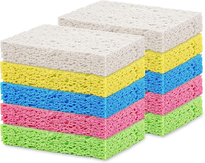 Dishwash Sponges, 10 Pack Non-Scratch Scrub Kitchen Sponges, Cleaning Sponges for Household Use