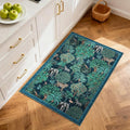 GarveeHome Jungle Rug 2x3 Animal Print Rugs Non Slip Washable Front Door Rug for Entryway, Indoor Kitchen Rugs Low-Pile Small Door Mat Forest Carpet for Bedroom Home Décor, Blue