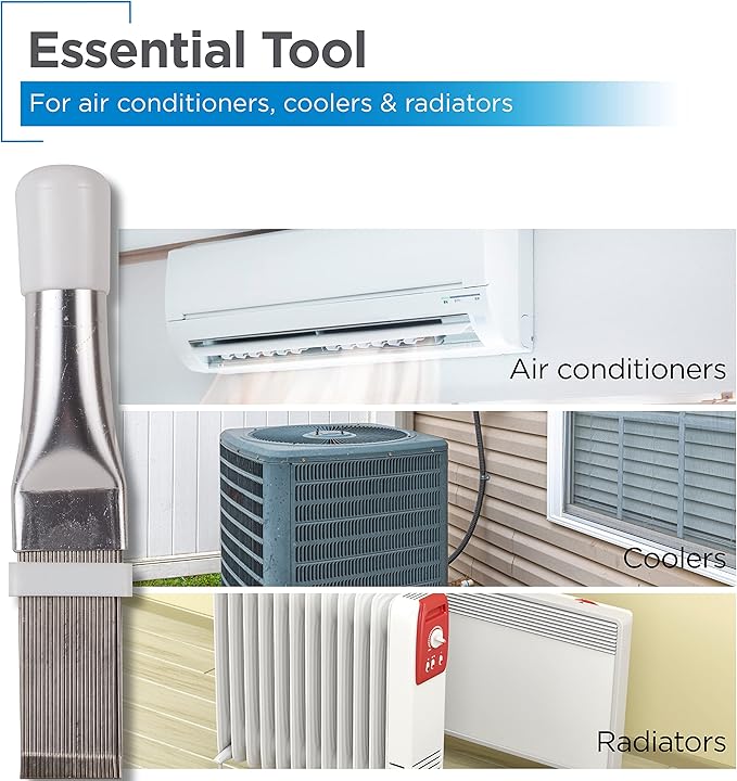AnyAir Fin Comb, Steel Brush for Air Conditioner, Cooler or Radiator, Heavy Duty AC Fin Comb, Silver