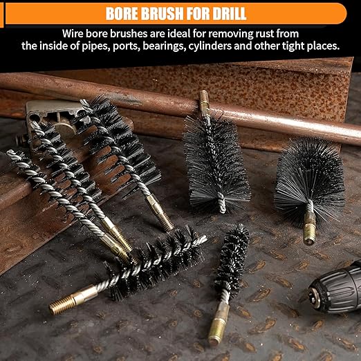 1Pc 2.5" Dia Stainless Steel Cylinder Bores Wire Round Tube Cleaning Brush 65mm