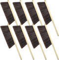 8 Pieces Hand Broom Brush, Natural Wooden Dust Brush Soft Bristles Dusting Cleaning Brush Long Handle Whisk Broom Brush Air Broom for Cleaning Car Bed Sofa Fireplace Clothes Bench Furniture