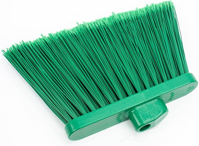SPARTA 41082EC09 Plastic Color Coded Broom, Flagged Bristles, Long Broom With Angled Head For Large Debris, 56 Inches, Green