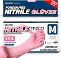 Beastek Nitrile Disposable Exam Gloves, 4Mil 100Ct Powder-Free Latex-Free Food-Safe for Cooking Medical Esthetician, Hot Pink