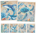 Swedish Dishcloths for Kitchen, Reusable Absorbent Fast Drying Sea Animals Theme Swedish Dish Cloths Gift Set, Washable Cellulose Sponge Cloths Dish Towel for Washing Dishes