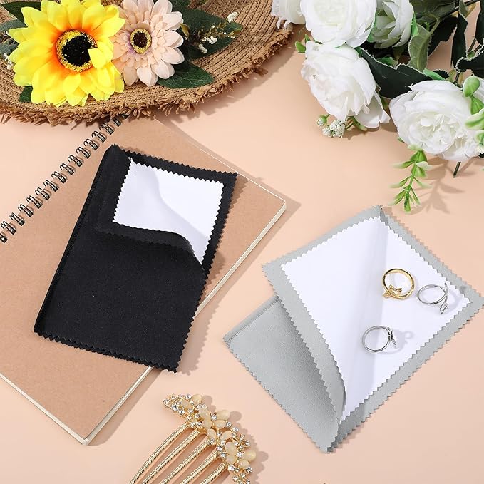 30 Pcs Silver polishing Cloth, 8" x 6" Jewelry Cleaning Cloth for Silver Multi-Layer Jewelry Cleaner Keep Cleaning and Shiny