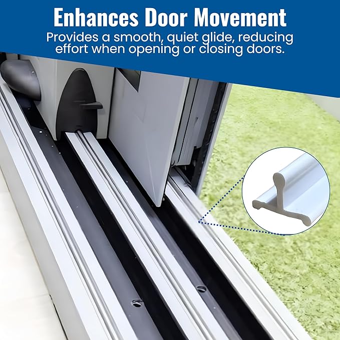 KC Hardware Vinyl Sliding Screen Door Track, Sliding Door Bottom Track Replacement, Patio Screen Door Guide - Flat White Vinyl -72 Inch- Pack of 2