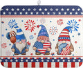 4th of July Dish Drying Mats for Kitchen Counter 18x24 In Memorial Independence Day Patriotic Gnome Stars Microfiber Drying Mat Fourth of July USA Super Absorbent Dish Rack Mat Drying Pad