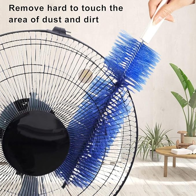 2PC Fan Cleaner for Box Fan Soft Bristles Bendable Fan Cleaner Brush Cobweb Corner Brush Reusable Dirt Remover for Stand Fan Air Conditioning Home Car Vents Curtain Box Fan Shutters Blue
