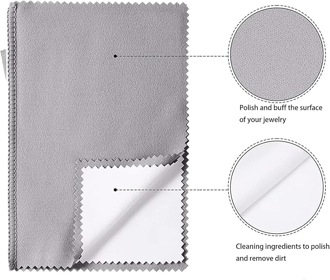 Pro Size Silver Polishing Cloth Jewelry Cleaning Cloth 11" X 14" inches for Cleaning Gold, Silver and Platinum Jewelry Coins Watch, Keeps Jewelry Clean and Shining. (Pack of 2)