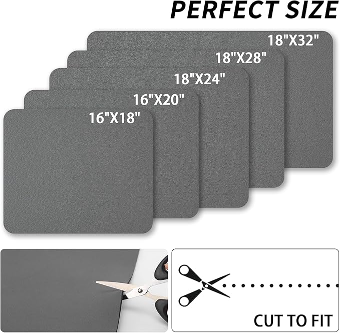 Dish Drying Mat for Kitchen Counter, Heat Resistant Drainer Mats with Non-slip Rubber Backed, Hide Stain Kitchen Super Absorbent Draining Mat, Easy to Clean Dish Rack Pad, Dark Grey 18"x32"