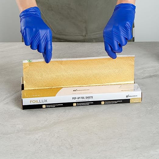 Restaurantware-Foil Lux 12 x 10.8 Inch Pop-Up Sheets, 2000 Disposable Papers For Food - Orange Peel Embossing, Interfolded, Gold Aluminum Foil Sheets, Greaseproof, Freezable, Oven Ready