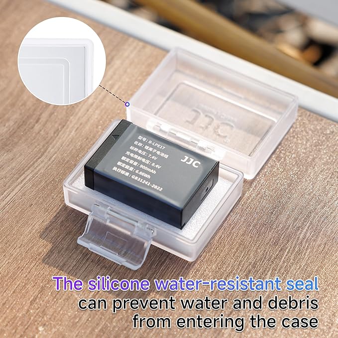 JJC Camera Battery Case Holder Box for Canon LP-E17 LP-E10 LP-E6 LP-E6N,Nikon EN-EL15a EN-EL14,Fujifilm NP-W126 NP-W126S,Sony NP-FW50 NP-FW100 and More Camera Battery Pack Below 2.36" x 1.65" x 0.94"