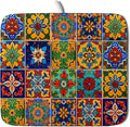 Mexican Tiles Dish Drying Mat for Kitchen Counter Absorbent Microfiber Dish Drying Pad Kitchen Gadgets Multi-use